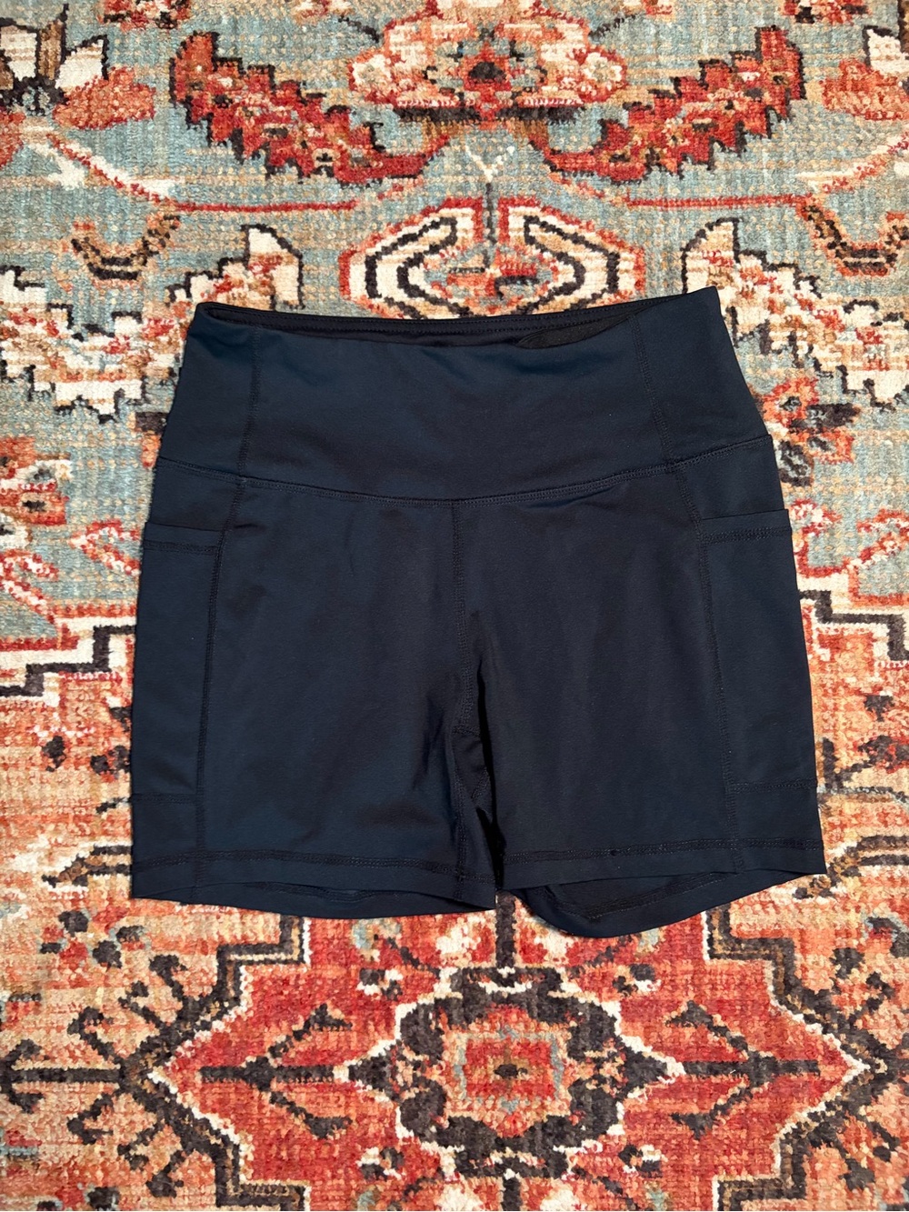 Baleaf Black High-Rise Athletic Bike Shorts